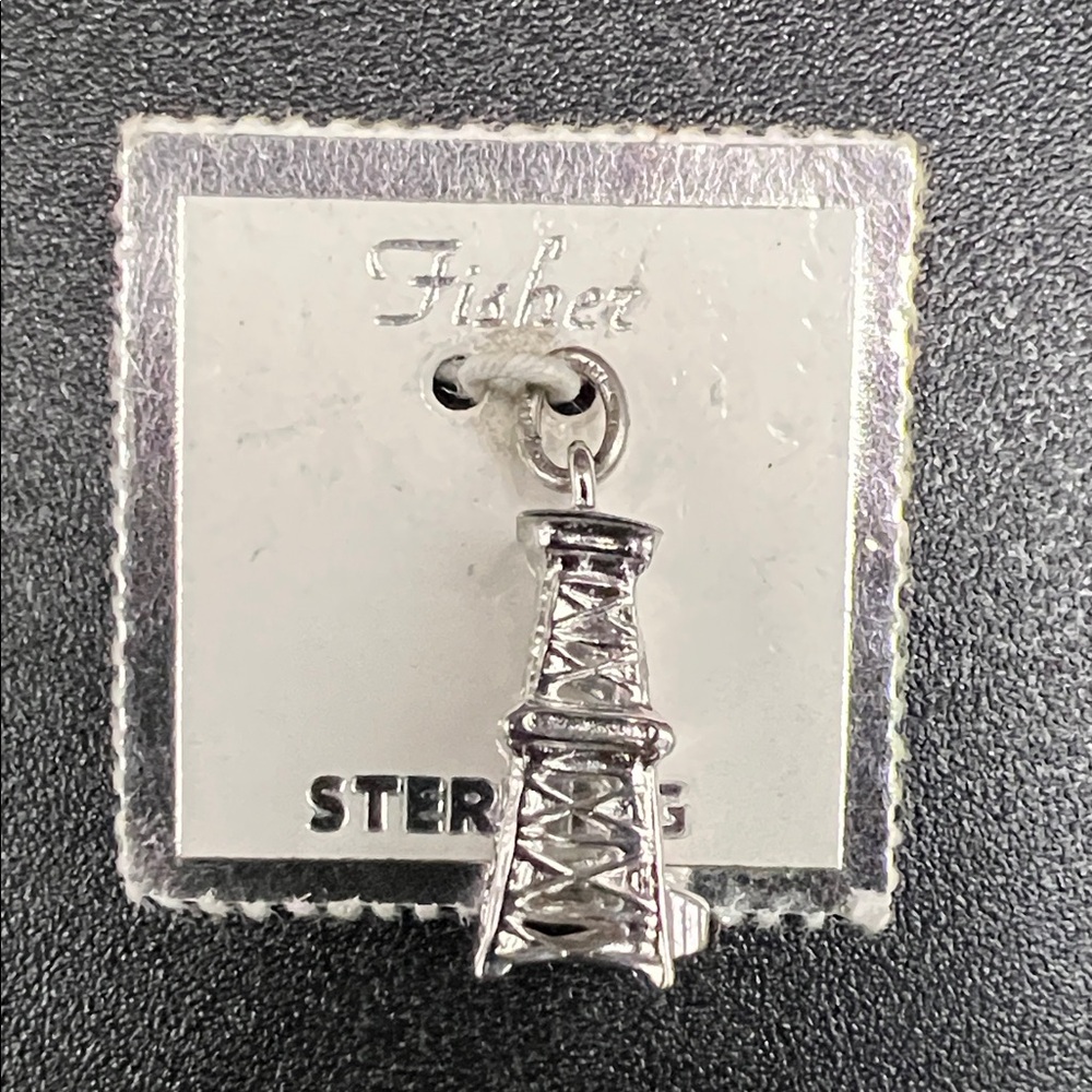 Fisher 925 Sterling Silver Oil Derrick Charm